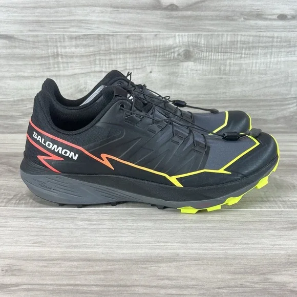 Salomon Thundercross Men's Sz 11.5 Trail Running Shoe Black Yellow Orange 472954 - Picture 3 of 10